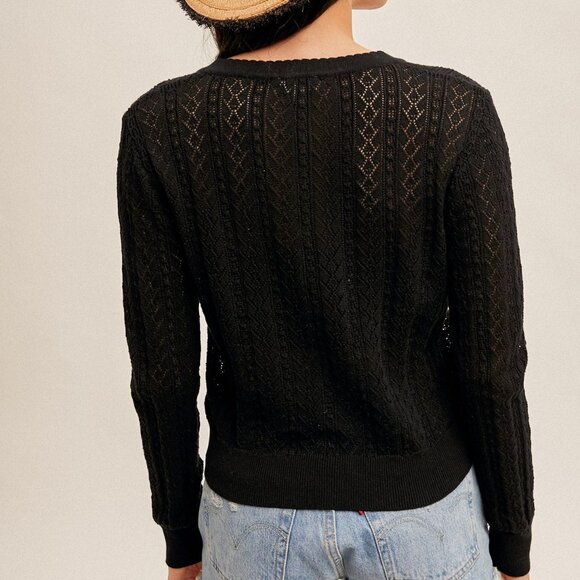 Pointelle Knit Cardigan - Picture 3 of 3